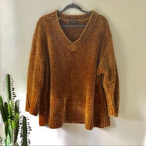 Zara Sweaters - Zara Mustard Chenille V-Neck Sweater Zara Sweaters - Zara Mustard Chenille V-Neck Sweater